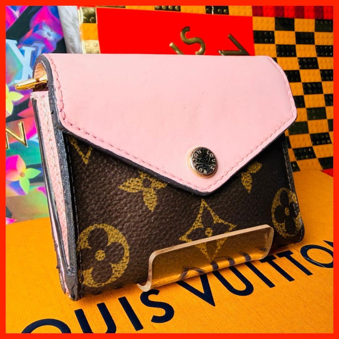 ルイヴィトン モノグラム ポルトフォイユ ゾエ ローズバレリーヌ 三つ折り財布