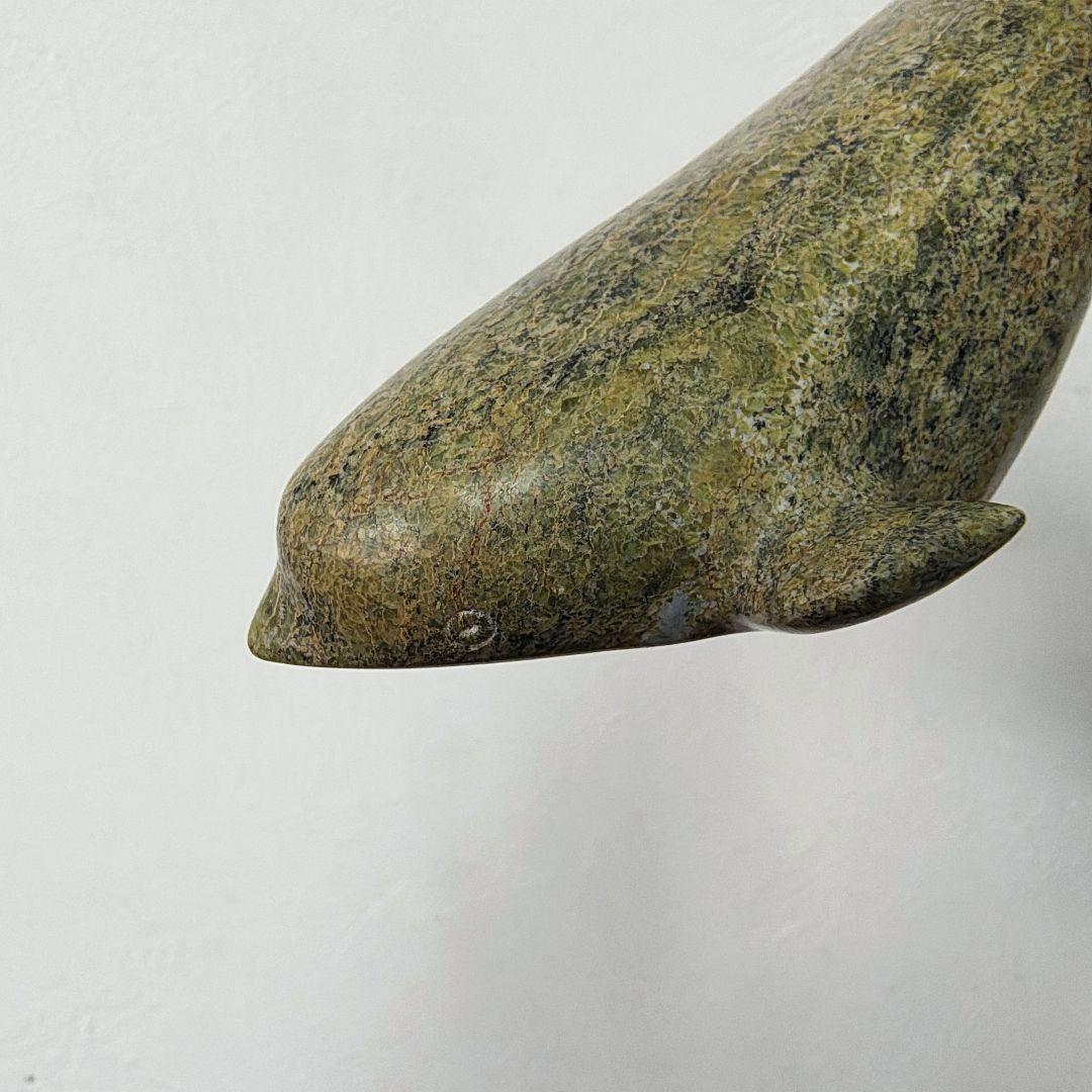 【Napatchie Noah】彫刻 イヌイットアート 石彫 ホエール オブジェ