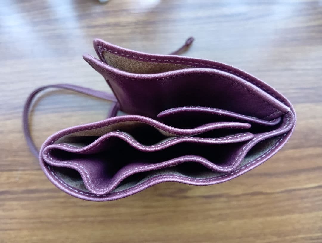 ナガサワ ロールペンケース キップレザー 7本差し ボルドー