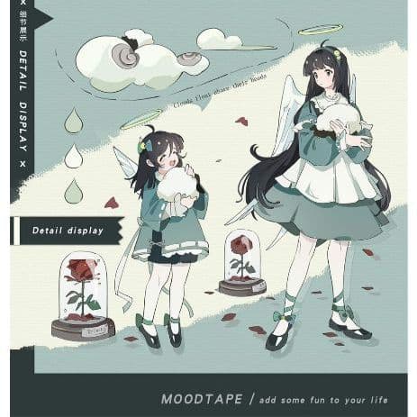 J241＃森林天使之镜(PET)MOODTAPE切り売り海外人物マステ女の子