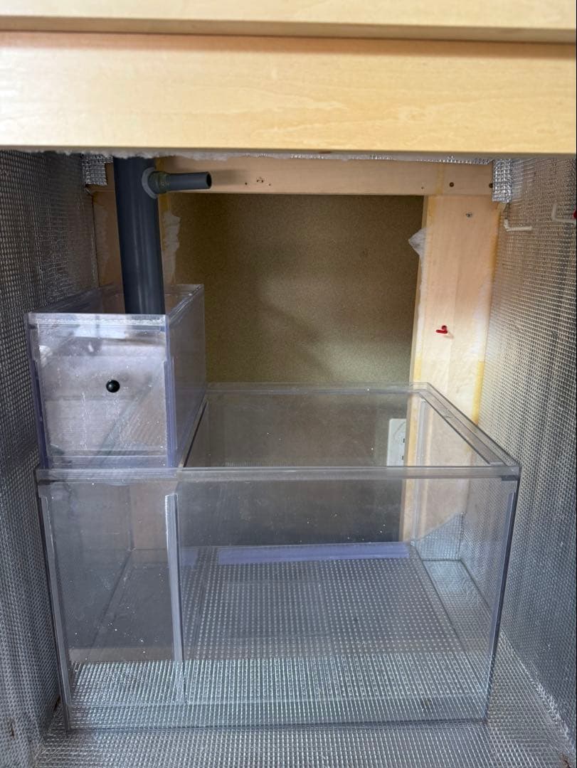 オーバーフロー水槽[60㎝]＋水槽台＋アクアリウム必需品多数 引取り限定 宮城県