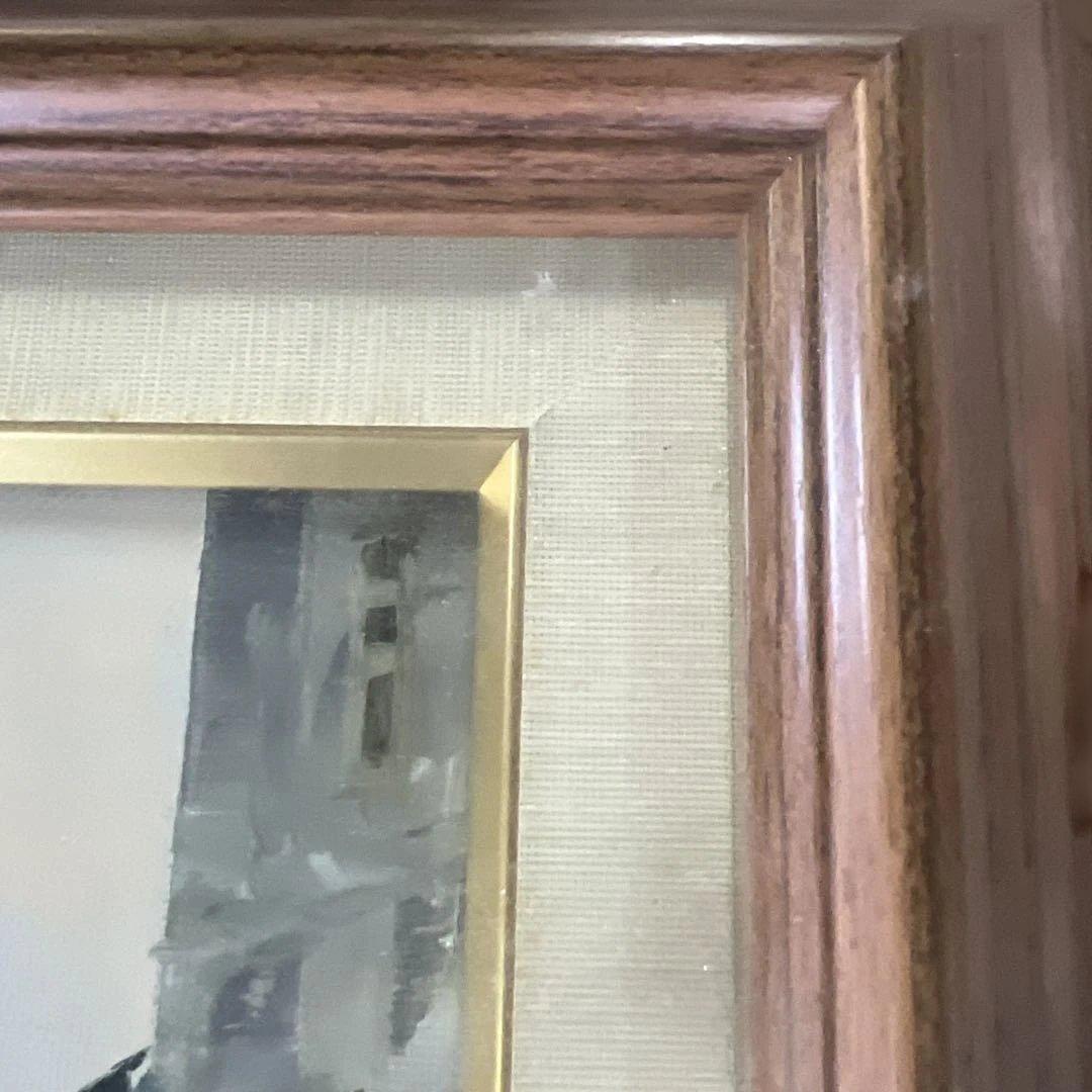 黒沢久 街角の風景 油彩画 サインあり