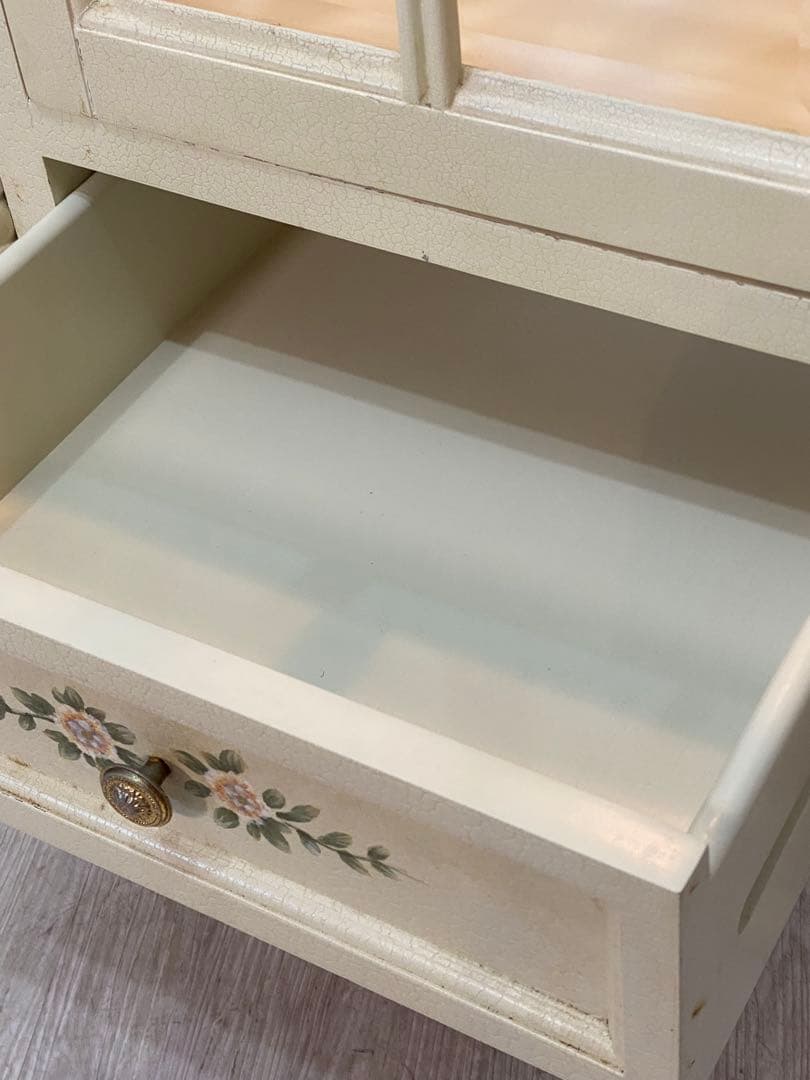 【東京都内23区配送無料】ショーケース　ガラス　キュリオ　ロココ　アンティーク