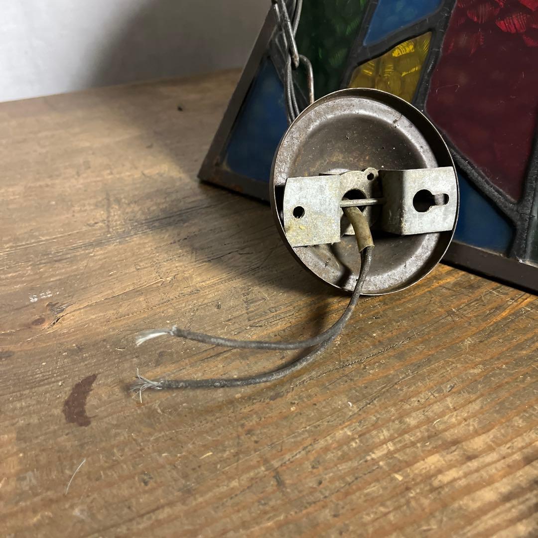 ビンテージ品◾️ステンドグラス調デザイン モザイク柄 天井照明 ペンダントライトB