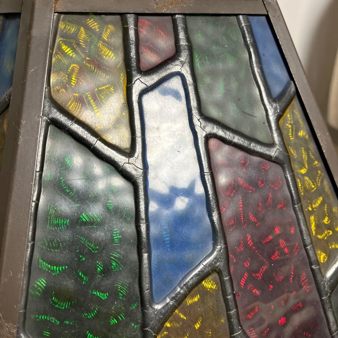 ビンテージ品◾️ステンドグラス調デザイン モザイク柄 天井照明 ペンダントライトB