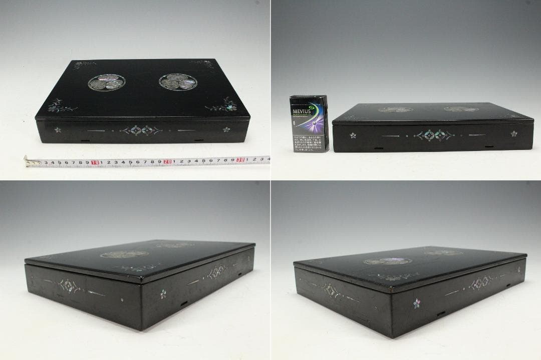 螺鈿 三つ葉葵 徳川紋 鍔 箱(K-LC769)