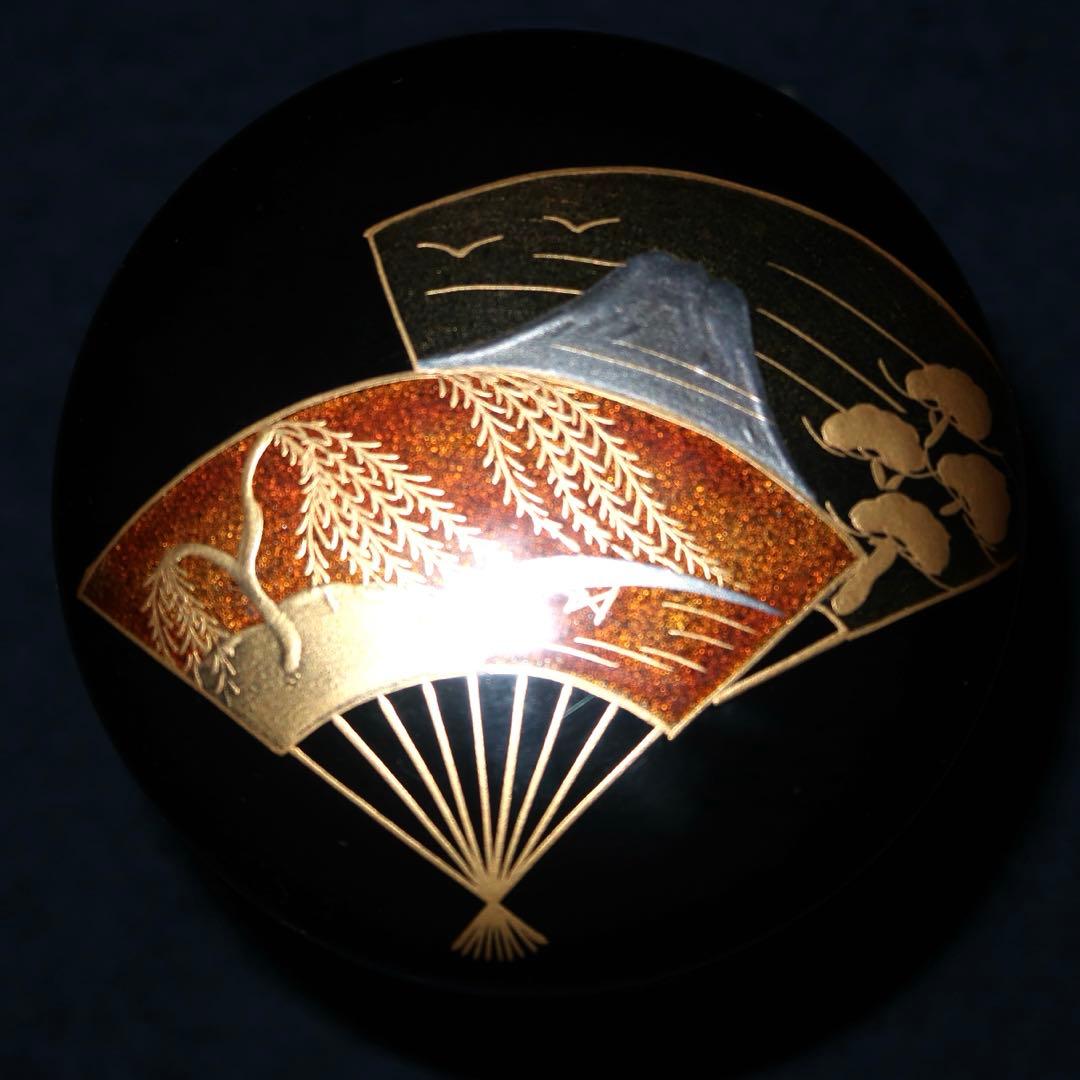 【茶道具】景雲作　扇面蒔絵中棗