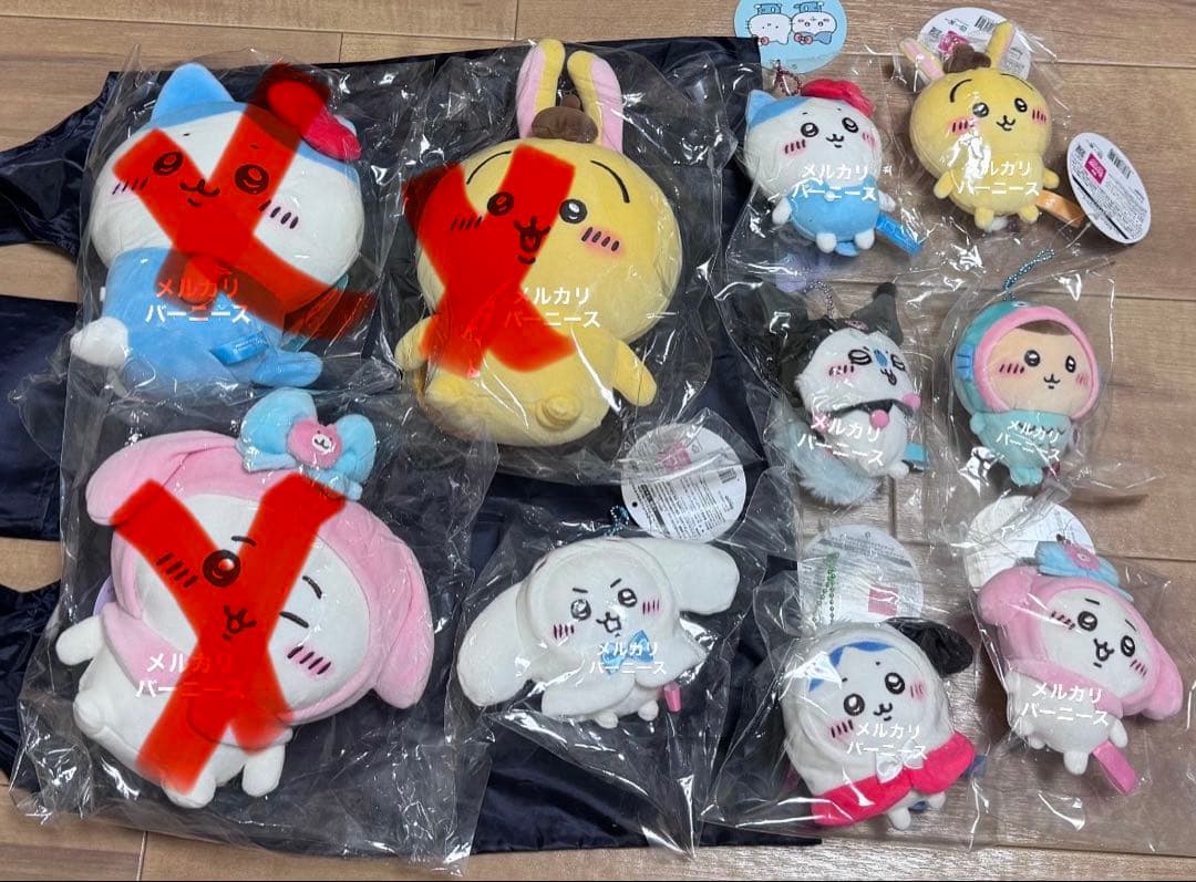 ちいかわ×サンリオキャラクターズ　プチミニマスコット　コンプリート7種セット