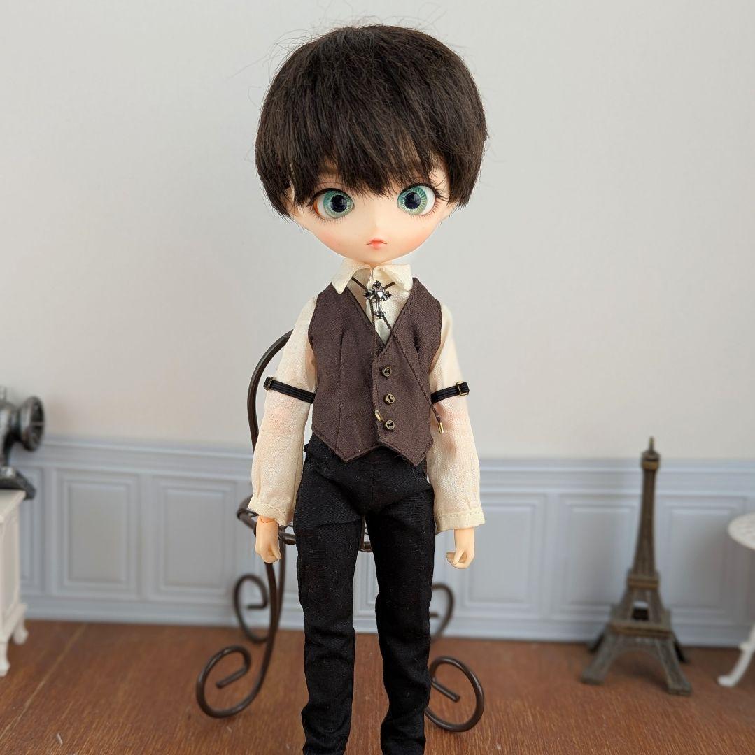 1534※ハルモニアブルームアウトフィット※茶色のカマーベストとパンツのセット※