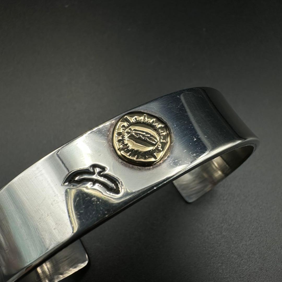 NATIVE SPIRIT K18 ホーク フェザー イエローゴールド バングル