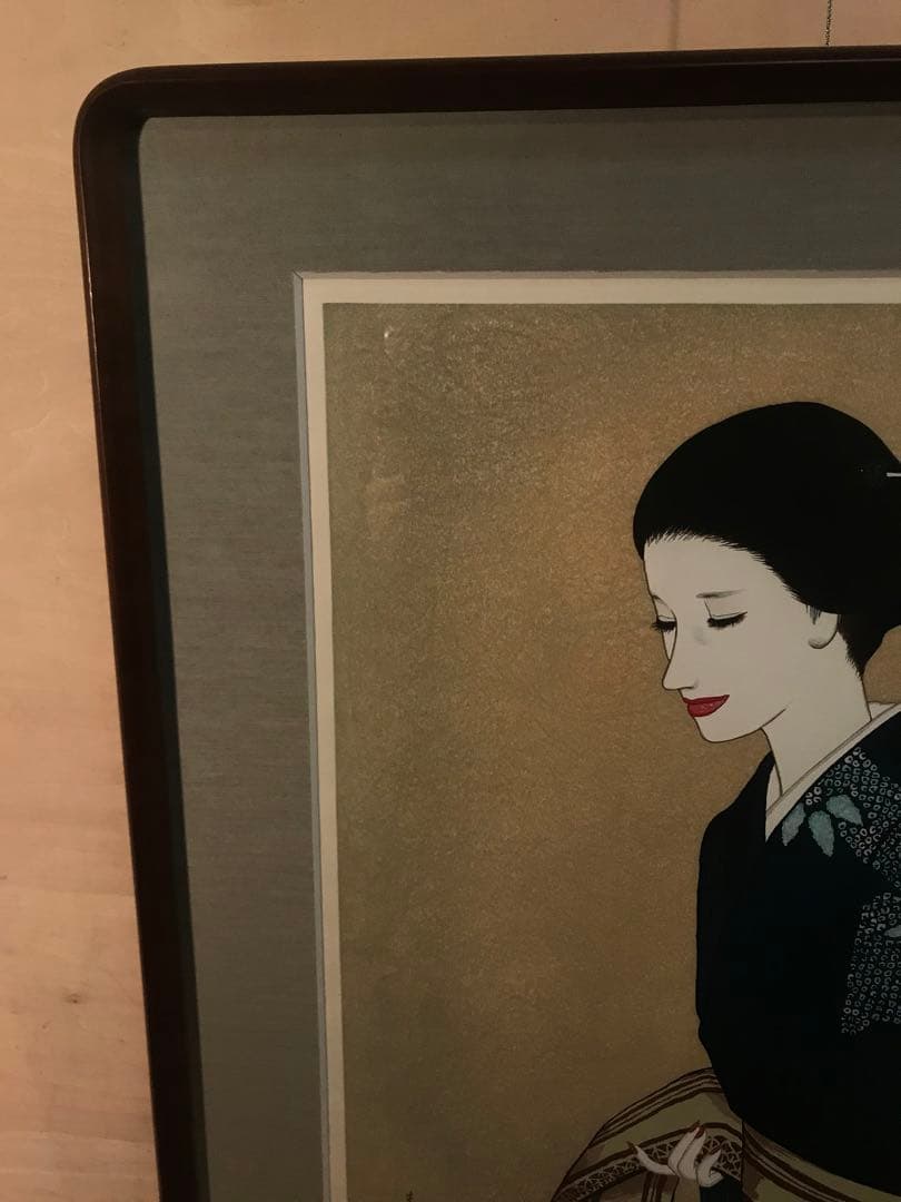 高沢圭一　「帯」　木版画　刷り込みサイン・作品証明シール有り