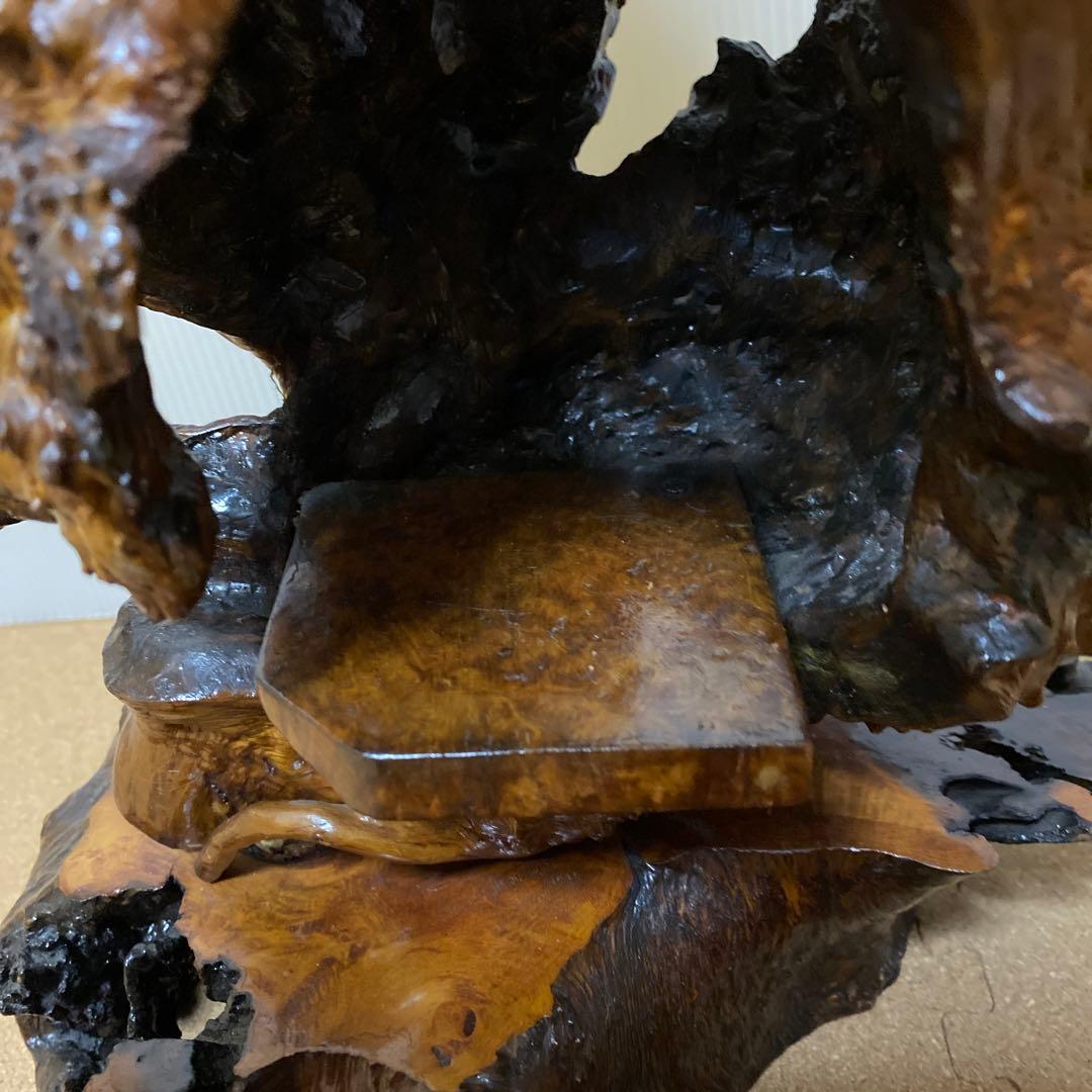 特上　台座一体型花器・置物　木工工芸品　　ハンドメイド