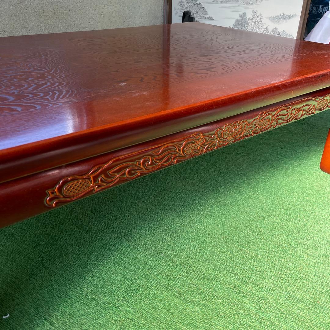 木製こたつ 彫刻入り