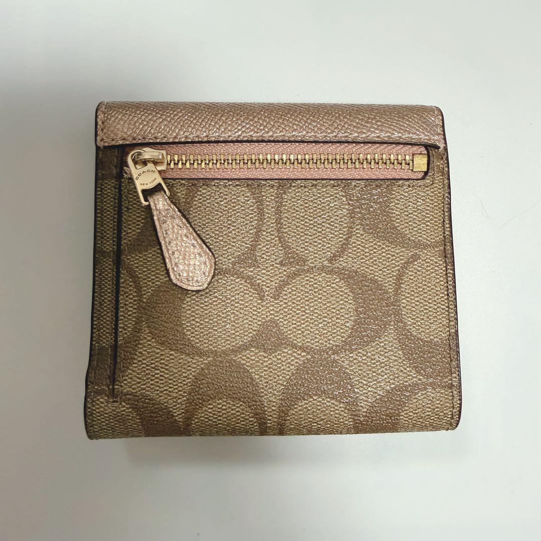 【新品】COACH 三つ折り財布 ゴールド/ブラウン コーチ