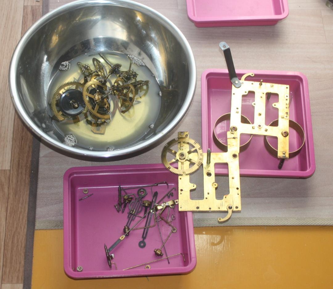 可動品 中型 meiji 明治時計 柱時計　掛け時計　８日巻き　キンコン打ち