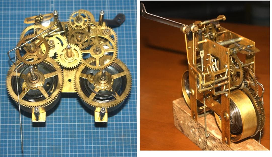 可動品 中型 meiji 明治時計 柱時計　掛け時計　８日巻き　キンコン打ち