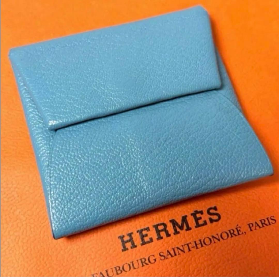 エルメス　HERMES 24年製　ケース　バスティア　小銭入れ　バイカラー