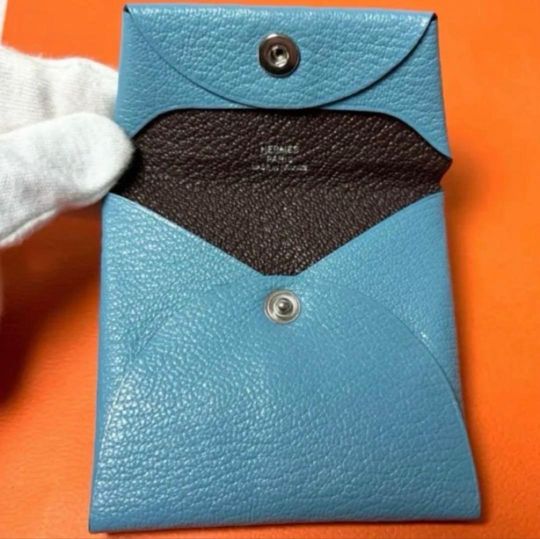 エルメス　HERMES 24年製　ケース　バスティア　小銭入れ　バイカラー