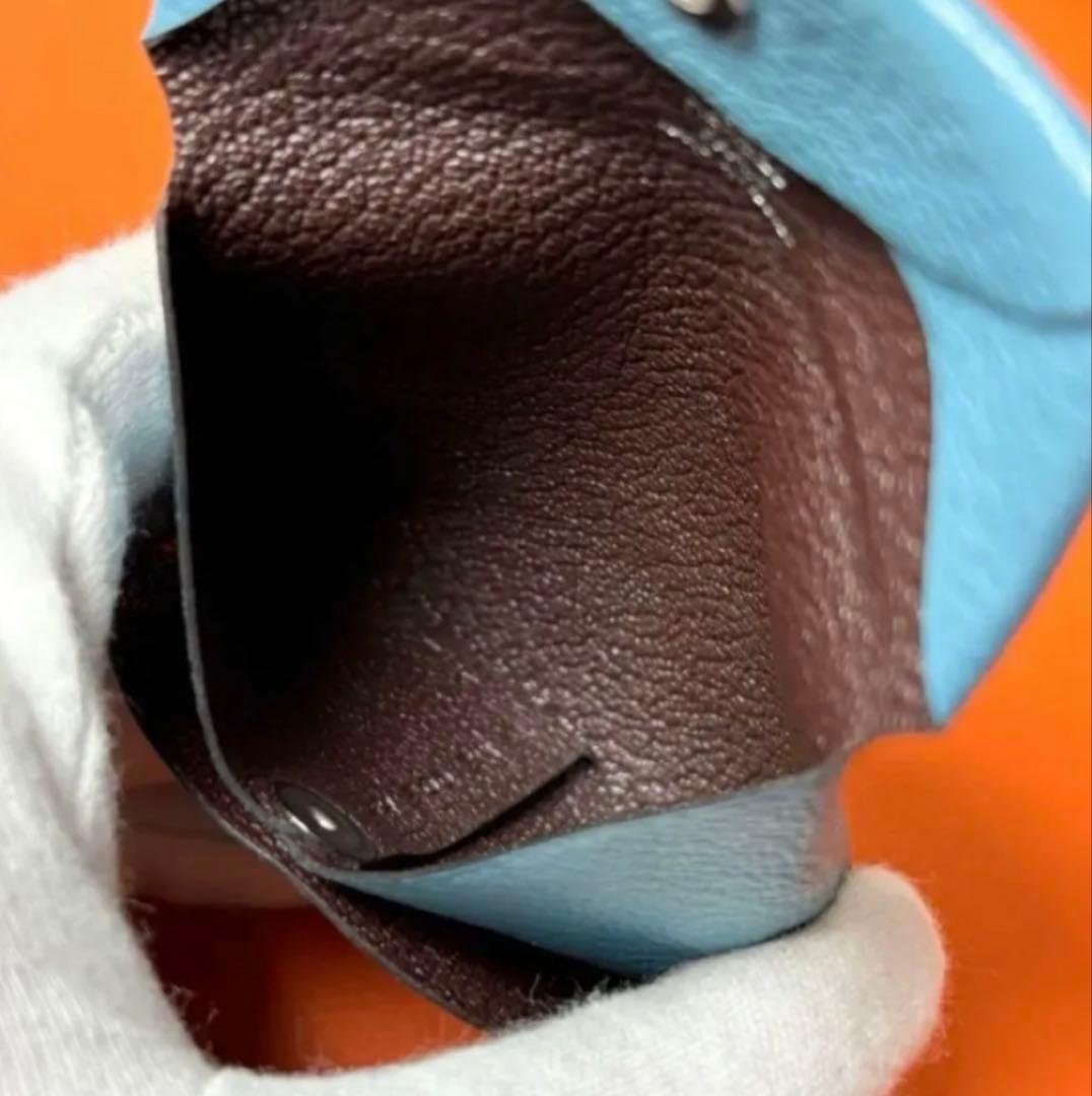 エルメス　HERMES 24年製　ケース　バスティア　小銭入れ　バイカラー