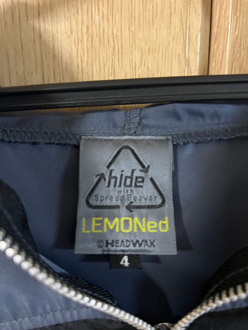 hide ラインパーカー hide刺繍ブラック　LEMONed レモネード