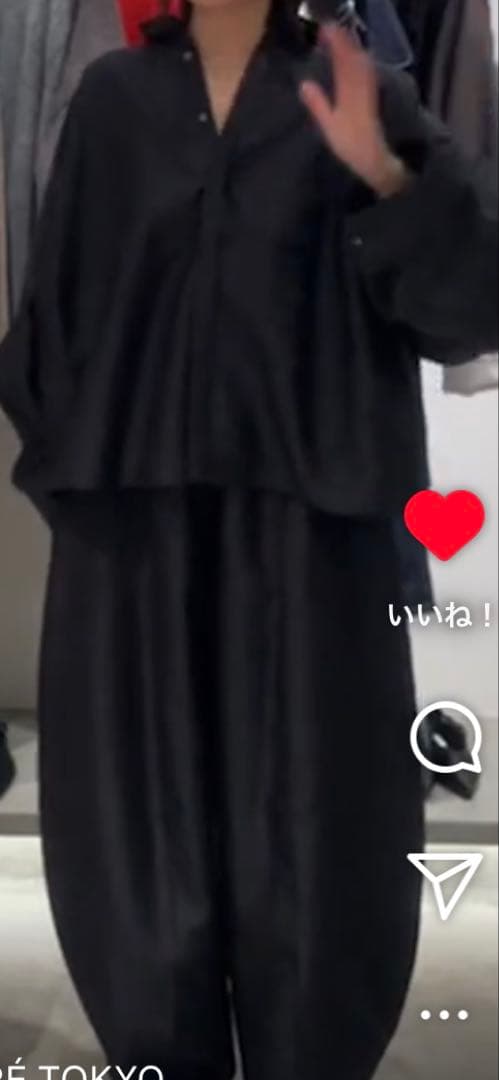 なべ子　ETRE TOKYO シャンタンカーブパンツ・シャツセット