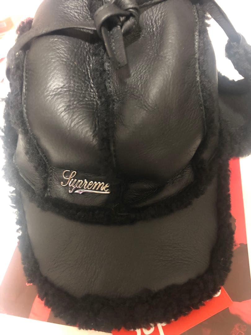 帽子 supreme shearling lined ear flapcap s/m