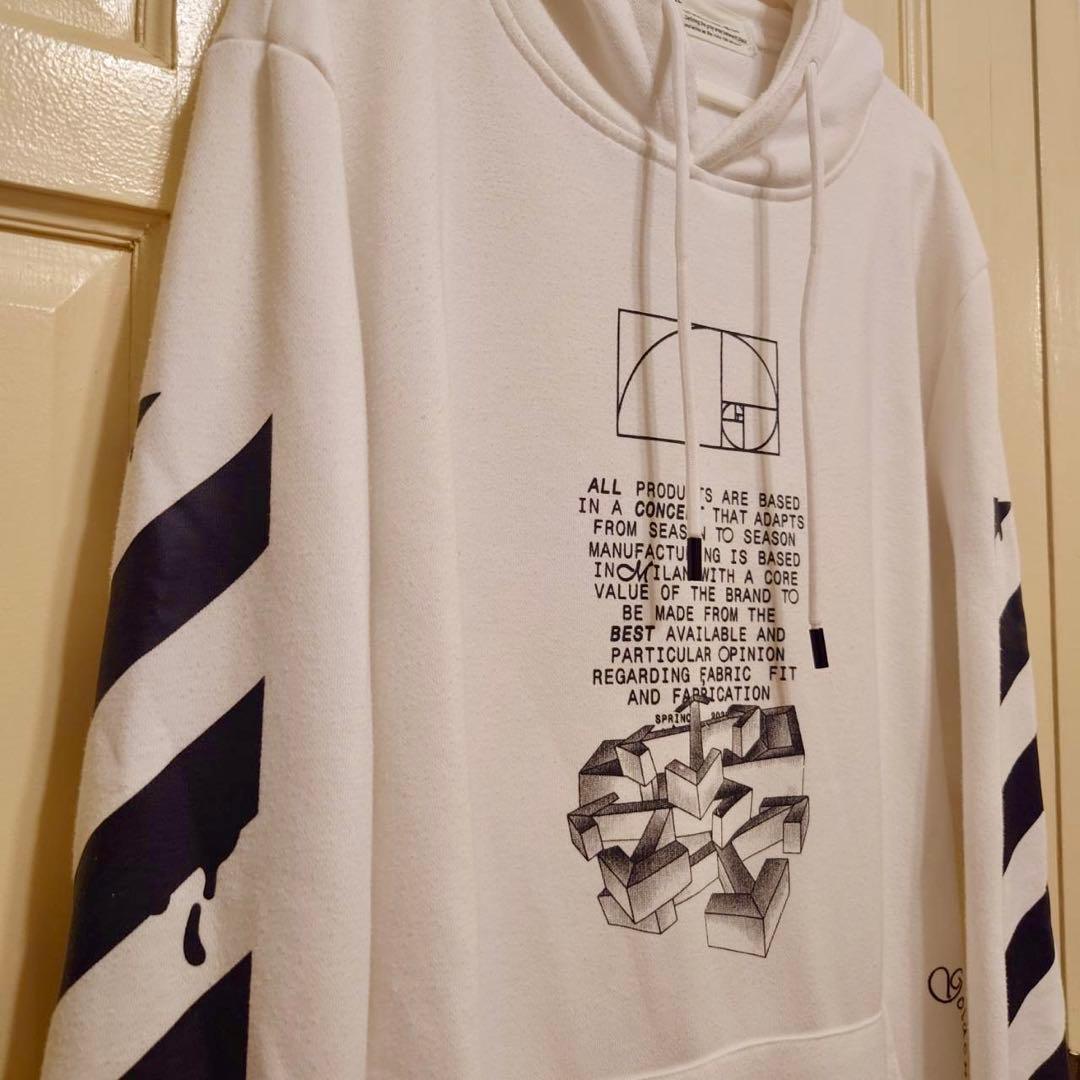 OFF-WHITE オフホワイト　パーカー　白　L