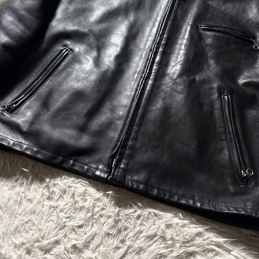 美品/50サイズ✨schott ライダースジャケット　641 黒　本革　レザー