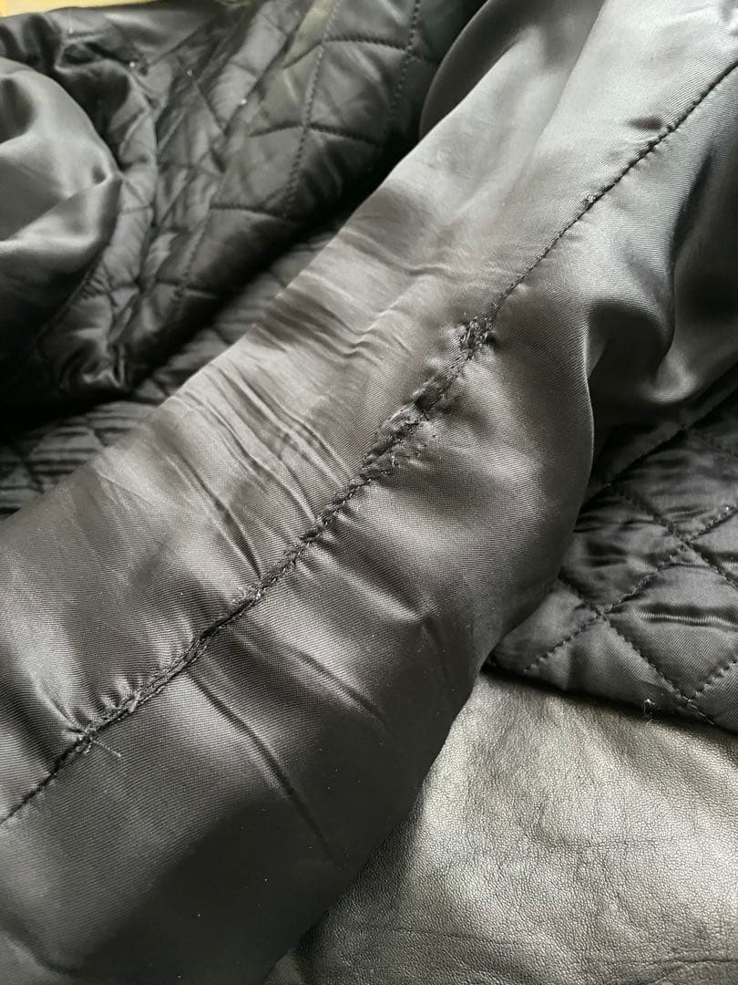 maison margielaブラックレザーシングルライダースジャケット