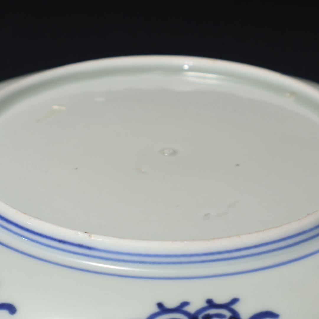 伊万里染付龍文七寸皿　∅21㎝　通り文　骨董　古伊万里　R1480w3B2