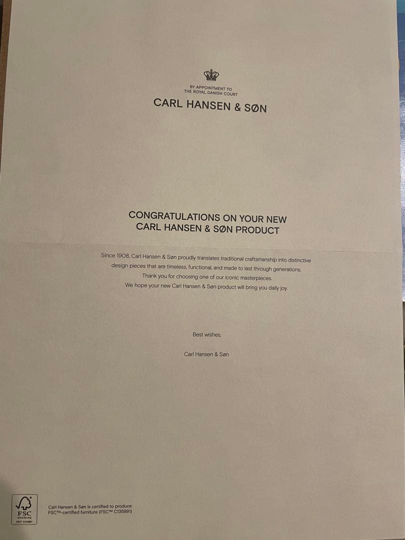 芝犬コロ新品未使用カールハンセン&サンCH24ワイチェアチーク材正規品1脚