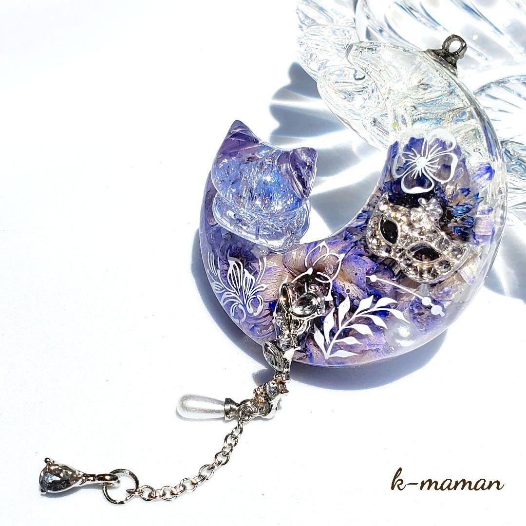 やっちゃん 　　ガラス・天然石レジンネックレス　オルゴナイト　ハンドメイド