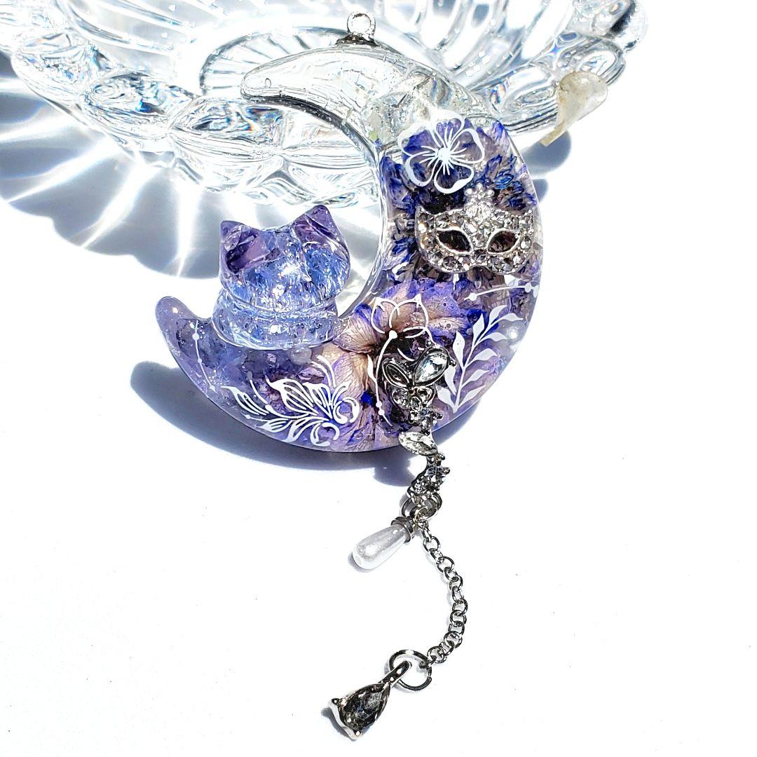 やっちゃん 　　ガラス・天然石レジンネックレス　オルゴナイト　ハンドメイド