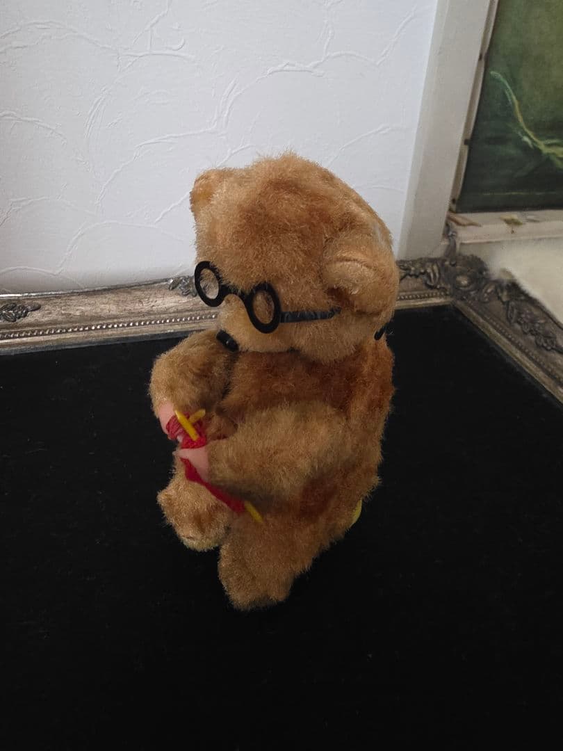 max carlアンティークベア　ゼンマイ 編み物クマ