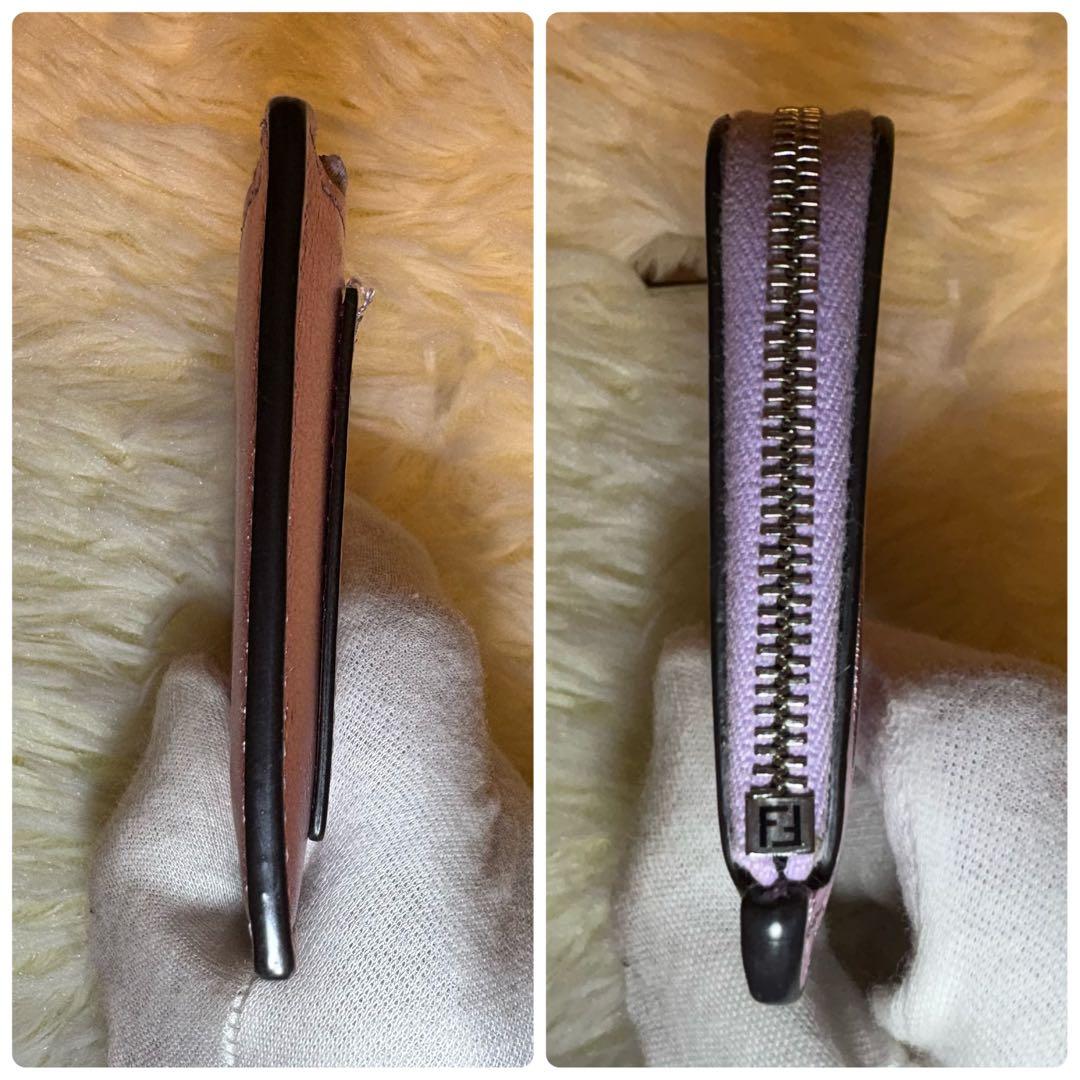 極美品 FENDI FFダイヤモンド フラグメントケース ラミネート 小銭入れ