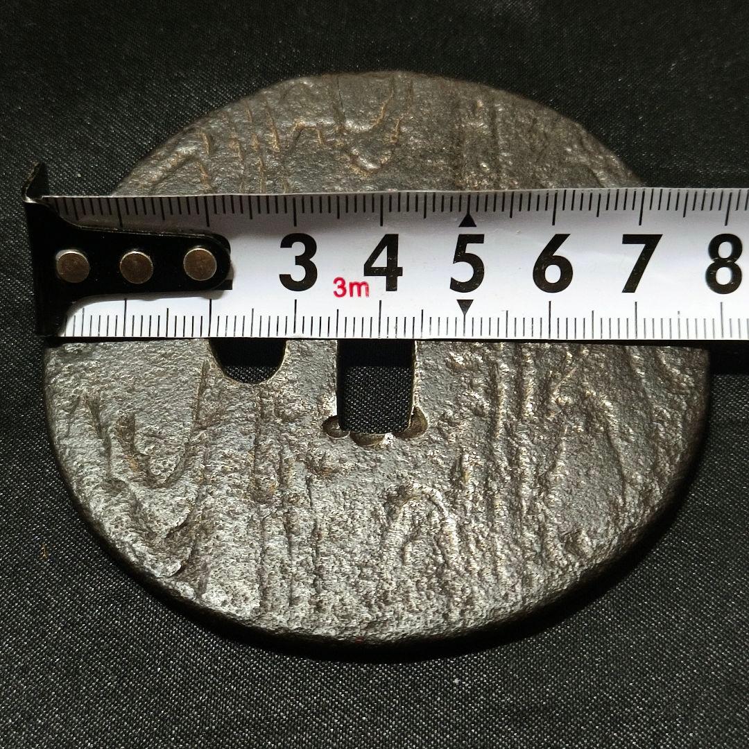 刀剣美術 日本刀鍔 尾張法安 山水文 江戸骨董 鉄地 無銘 コレクター放出珍品