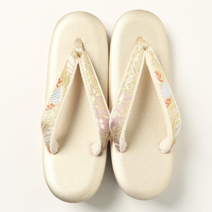 【新品】沙織謹製 草履バッグセット 23.5cm 古典柄 帯地 02972N