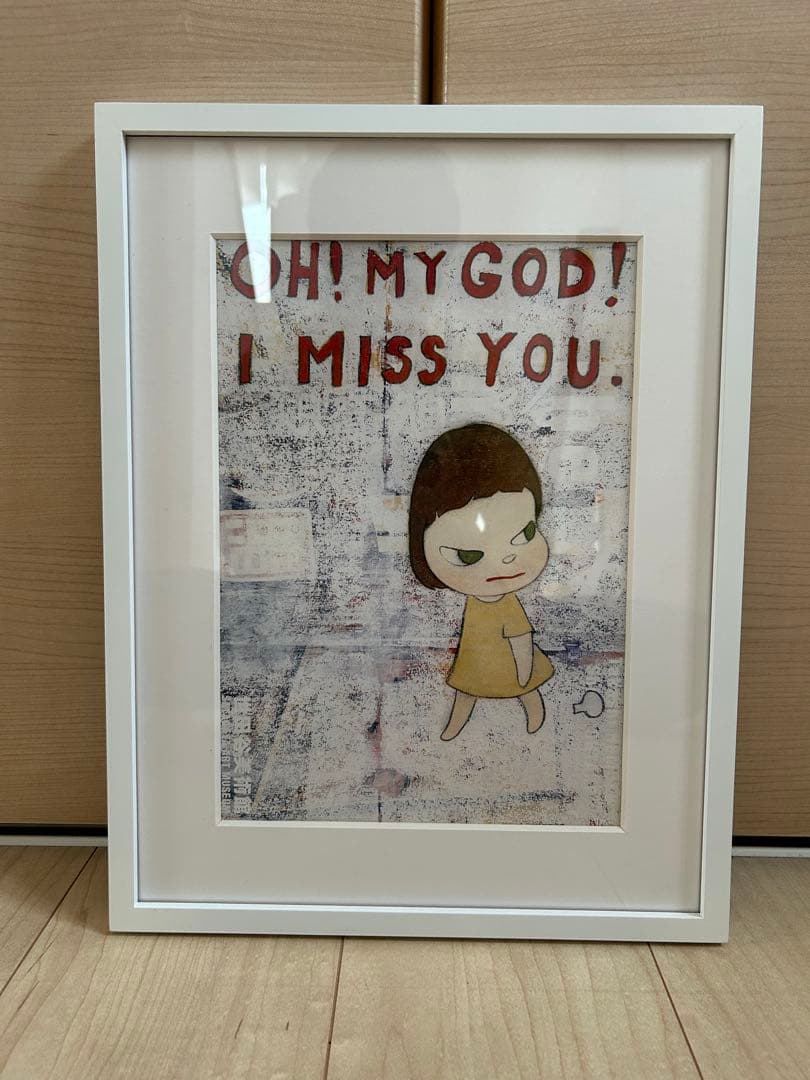 奈良美智　ポスター　OH MY GOD！ I MISS YOU. 直筆付