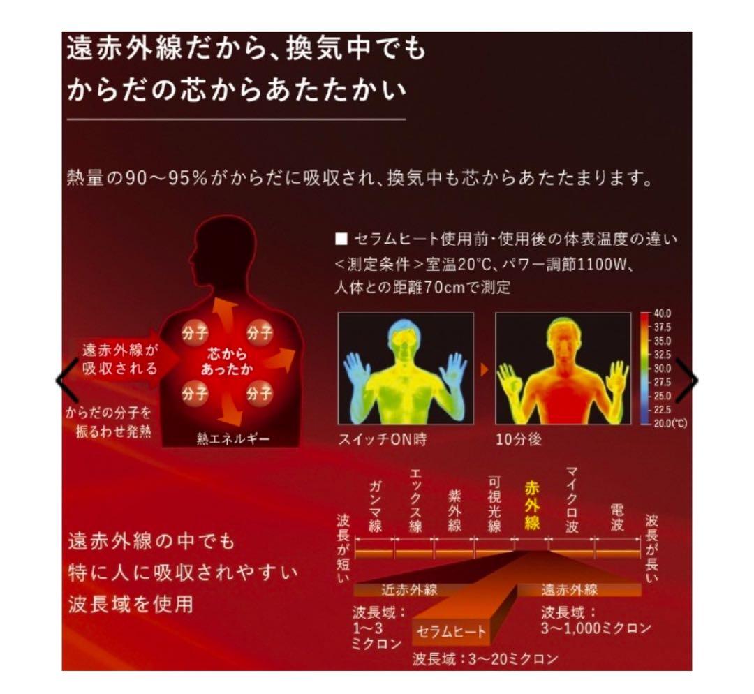 ダイキン　遠赤外線暖房機 セラムヒート　ERFT11XS-Ｗ　2021年モデル
