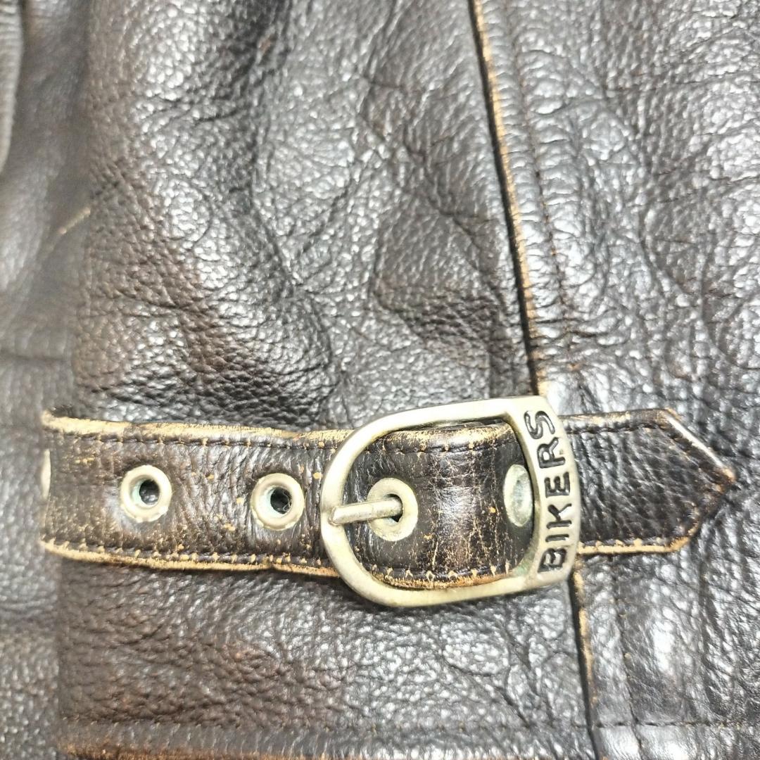 フェード Bikers シングルライダース レザージャケット 42 XL シボ