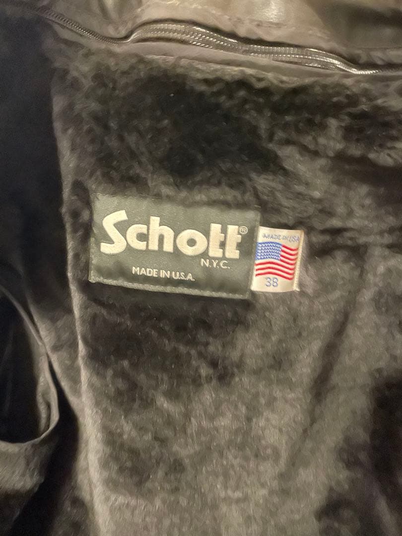 Schott ブラック レザージャケット 38