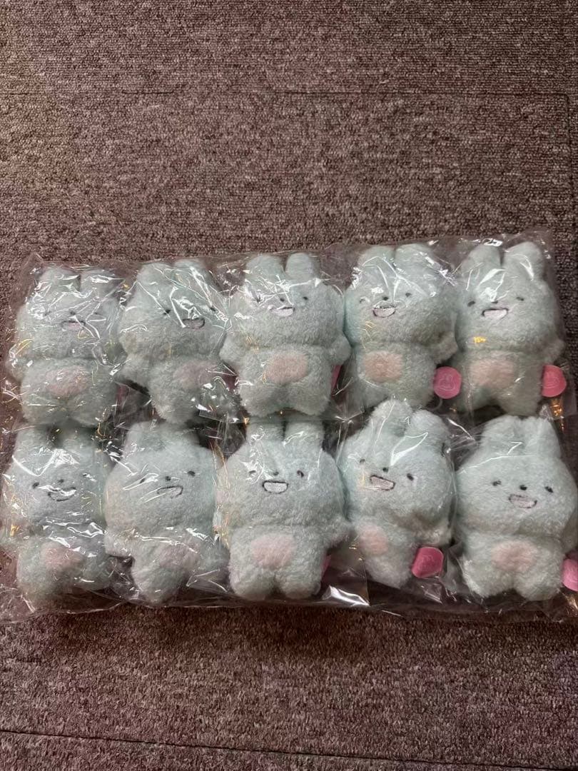 ウサギのぬいぐるみ 10個セット 水色