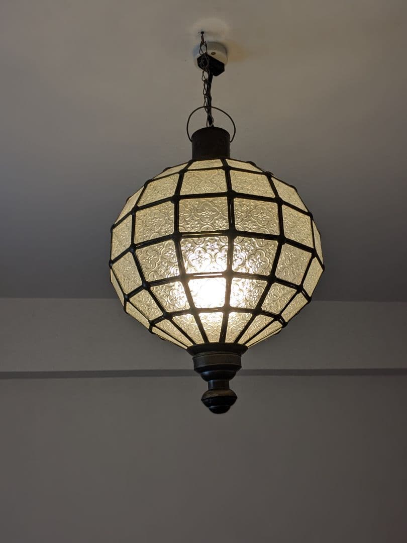 コ*ン様 アンティーク真鍮 レトロガラスペンダントライト