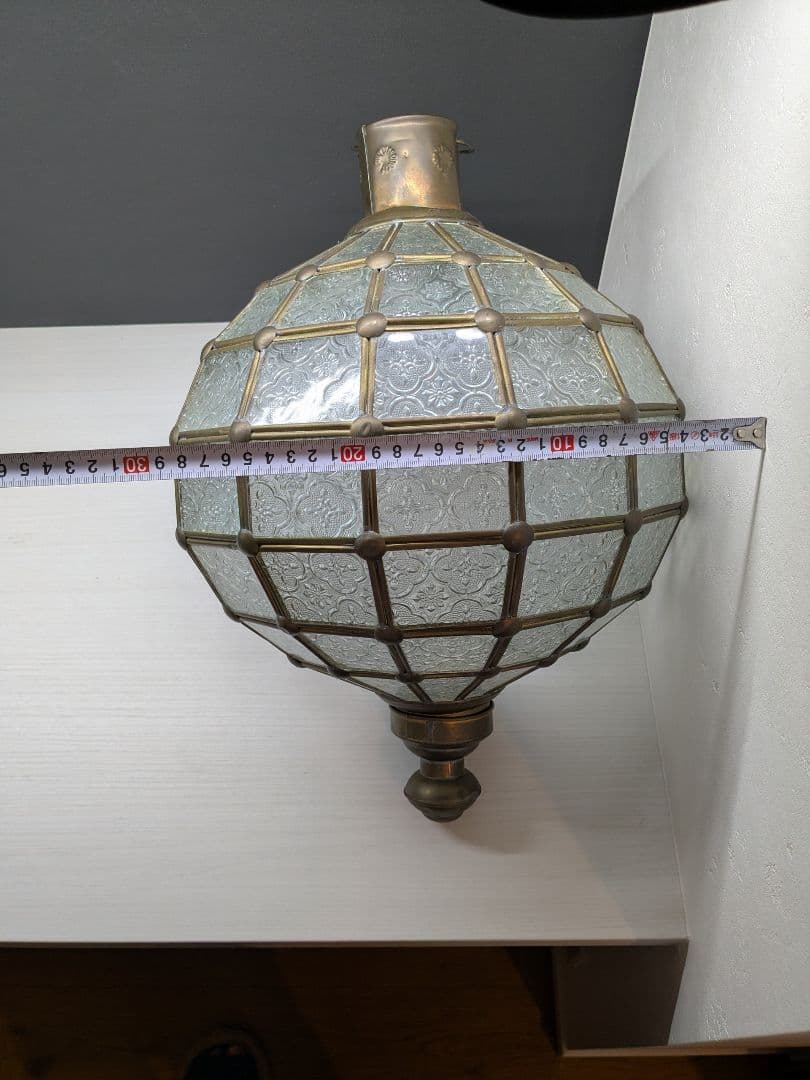 コ*ン様 アンティーク真鍮 レトロガラスペンダントライト