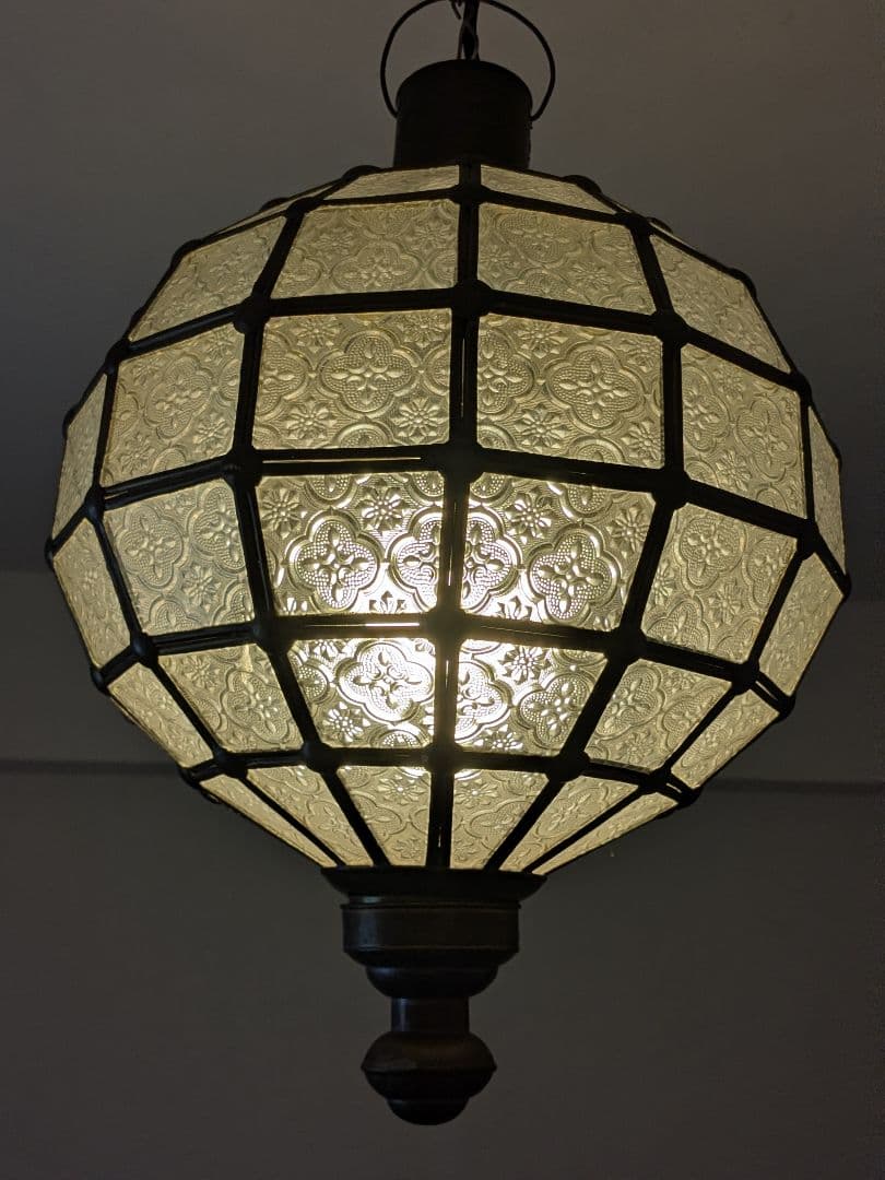 コ*ン様 アンティーク真鍮 レトロガラスペンダントライト