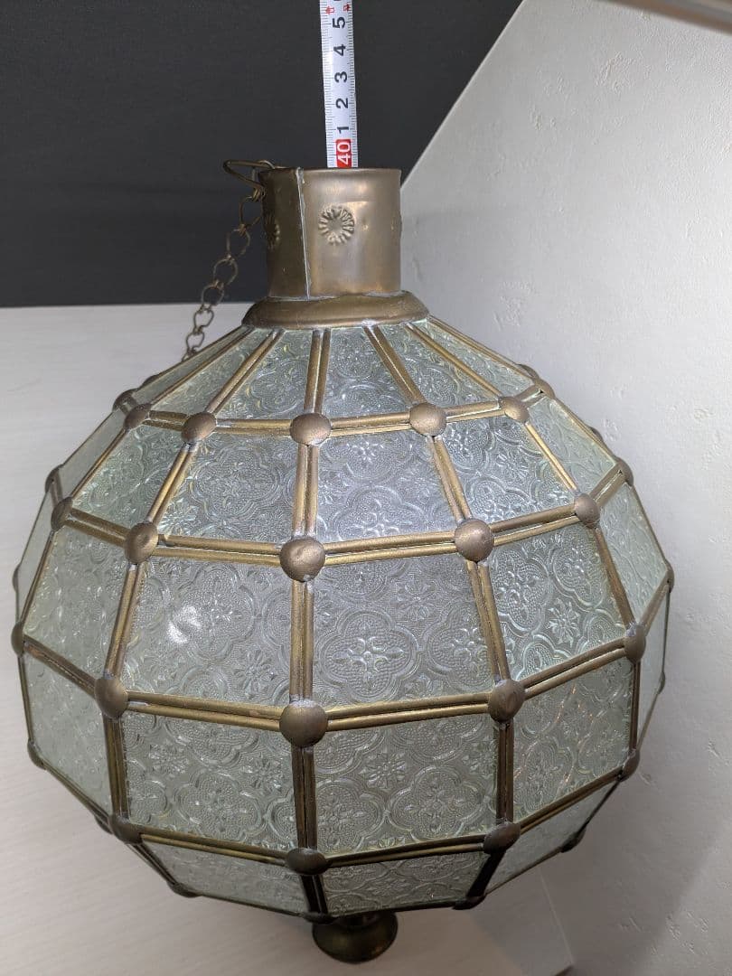 コ*ン様 アンティーク真鍮 レトロガラスペンダントライト