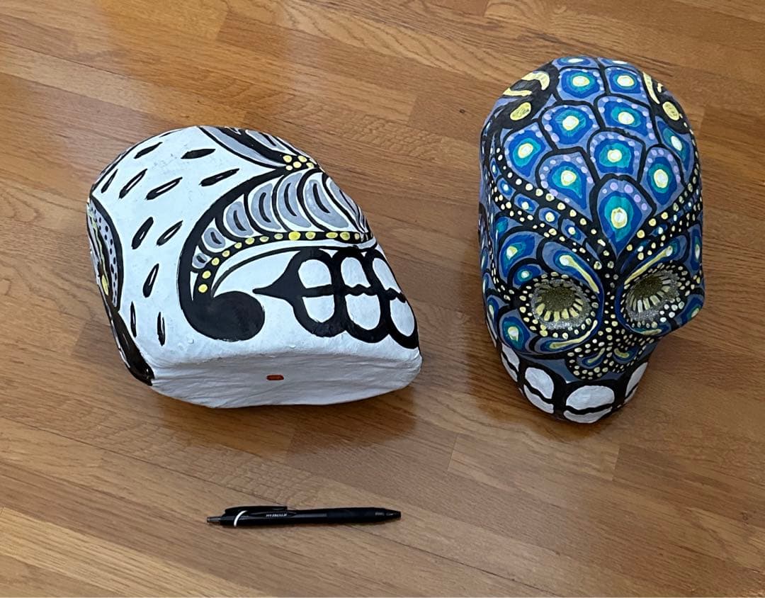 メキシカンスカルオブジェセット　ハンドメイドカラベラ　一点物