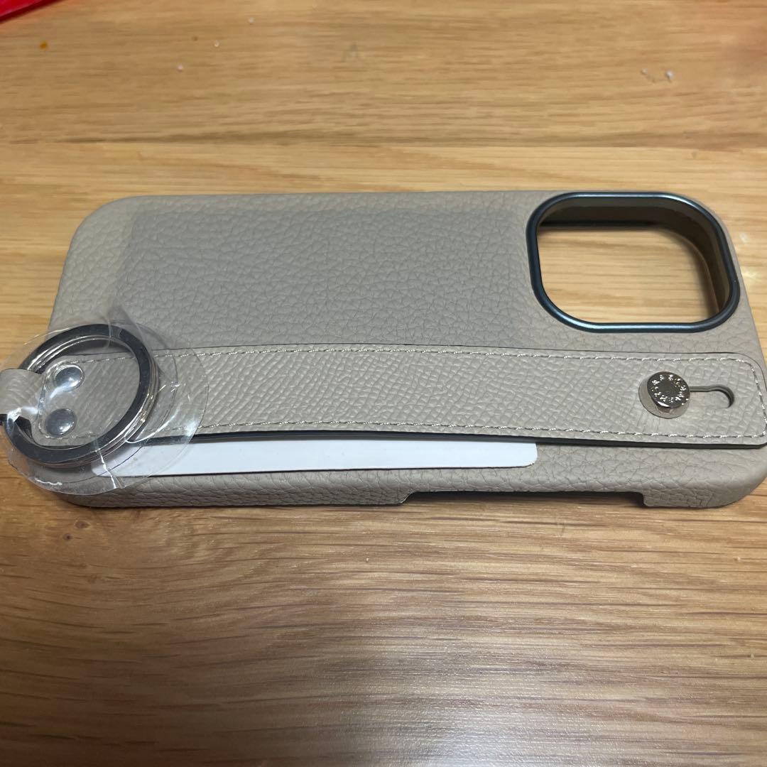 新品Bonaventura グレージュiPhone16用ケースハンドル付