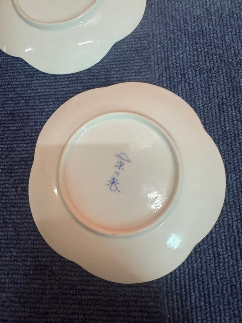 1704 深川製磁　花型皿　5客　金彩