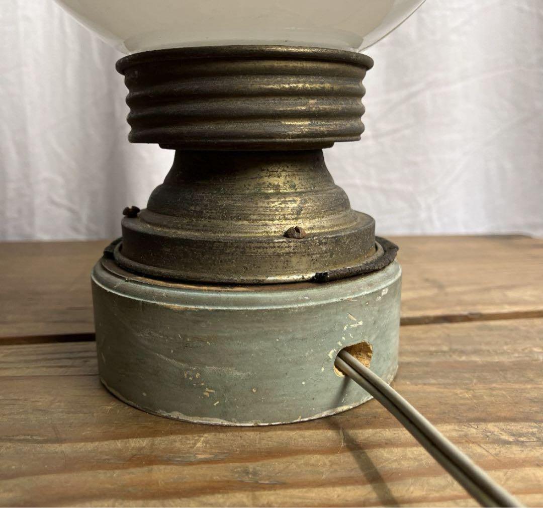 値下げ中★アンティーク古道具◾️古硝子 ミルクガラス 間接照明 テーブルランプ